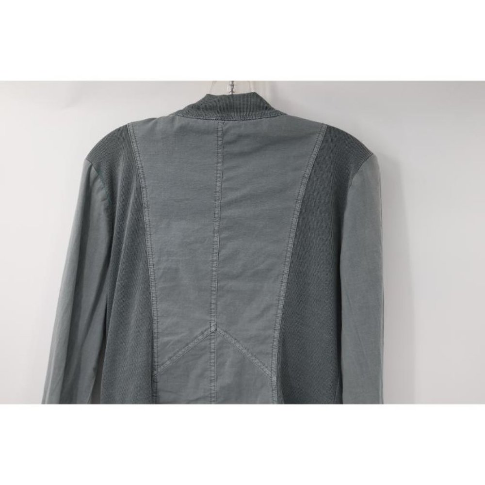 XCVI jacket women's Medium full zip two tone pockets cotton blend contrast trim - Picture 6 of 13